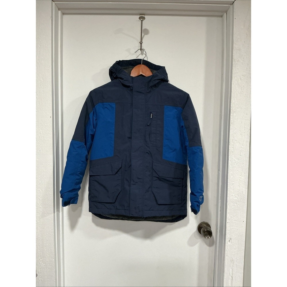 Lands End Boys Squall Winter Parka Jacket, Medium 10-12, Blue, Fleece Lined